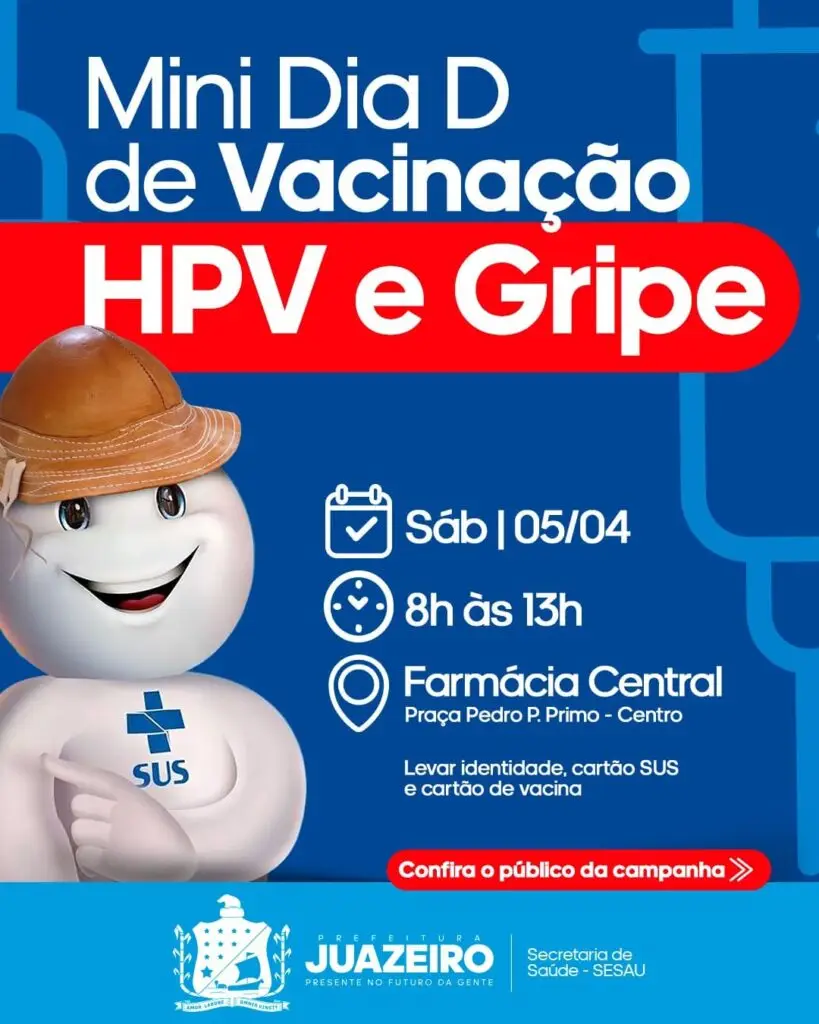 Secretaria de Saúde de Juazeiro realiza Mini Dia D da Vacinação neste sábado dia 05 1 mini dia d 1