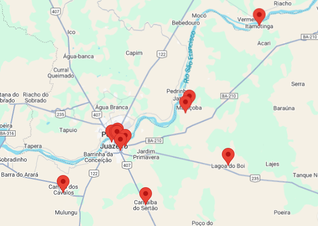 Violência em Juazeiro: Maio Registra Alarmante Aumento com 16 Mortes e Acende Alerta na População 1 Mapa da viorencia